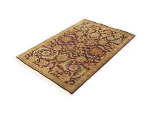 Burgundy Floral Classic 4X6 Agra Jaipur Oriental Rug