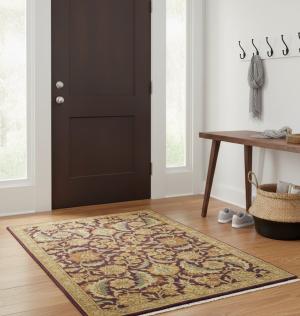 4'1 x 5'10 Hand Knotted Agra Jaipur Floral Wool Rug