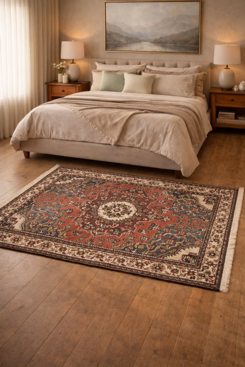 Vintage Red Floral Tribal 4'5X6'7 Hamedan Persian Rug