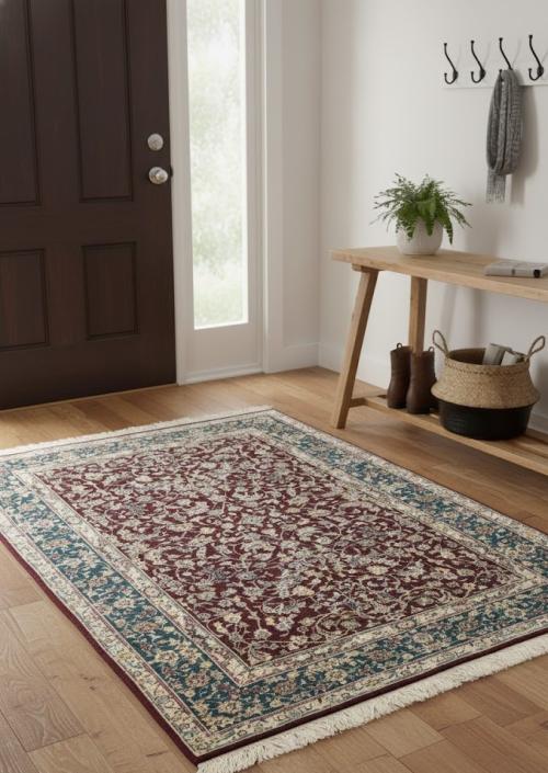 Maroon Red Floral Chinese Style 4X6 Modern Oriental Rug