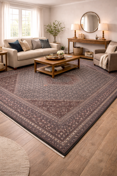 Black Floral Tribal 10X14 Indo-Bidjar Oriental Rug