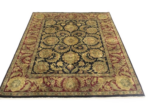 Charcoal Floral Classic 8X10 Agra Jaipur Oriental Rug