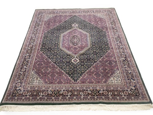 Dark Green Floral Tribal 8X10 Indo-Bidjar Oriental Rug