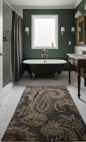 Charcoal Tribal Floral 2X3 Modern Oriental Rug