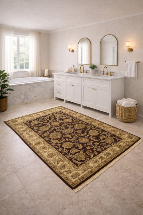 Burgundy Floral Classic 4X6 Agra Jaipur Oriental Rug