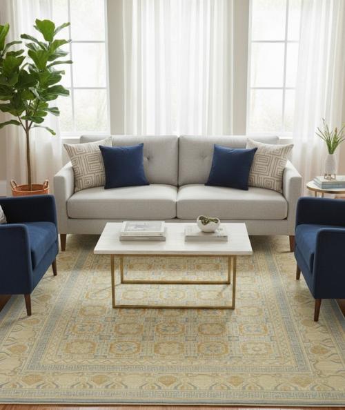 Blue-gray Tribal Kutan 9X12 Pakistan Oriental Rug