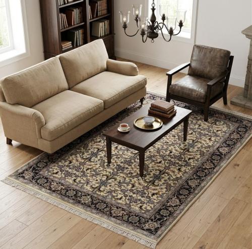 Red Floral 5'8X8'7 Indo-Kashan Oriental Rug
