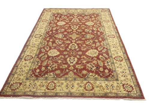 Rusty Red Floral 6X9 Oushak Oriental Rug