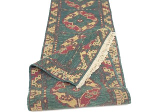 Green Tribal Kelim 2X8 Sumak Persian Runner Rug