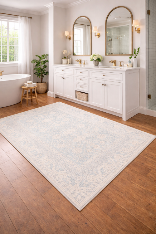 Beige Floral Khotan 4X6 Oushak Oriental Rug