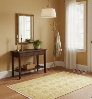 Golden Beige Modern 3X5 Nepali Oriental Rug