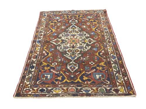 Semi Antique Red Floral 4'5X6'5 Bakhtiari Persian Rug