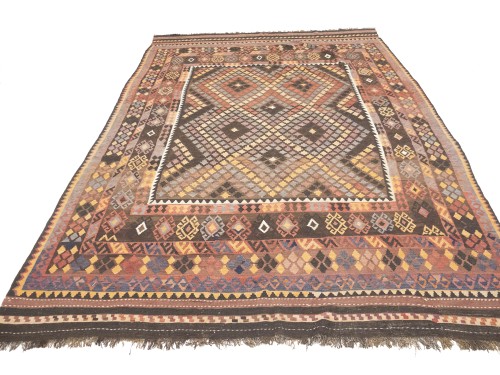 Multicolored Geometric Reversible 8'6X13 Kilim Oriental Rug