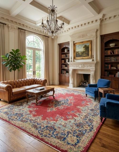 Semi Antique Red Traditional Floral 10X14 Kerman Persian Rug