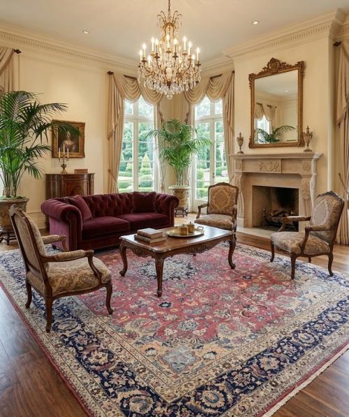 Semi Antique Maroon Red Traditional 9'8X12'5 Mashad Persian Rug