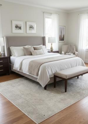 Antique Muted Floral 6'1X9'7 Distressed Vintage Oriental Rug