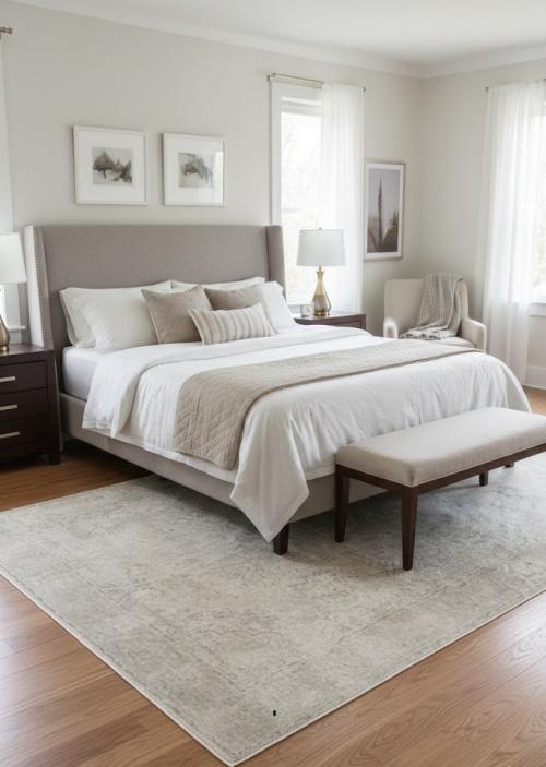 Antique Muted Floral 6'1X9'7 Distressed Vintage Oriental Rug