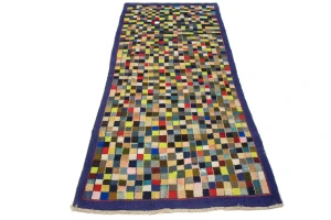 Semi Antique Multicolored 3'6X8 Gabbeh Persian Rug