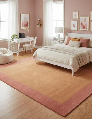 Gold Bordered 9X12 Modern Oriental Rug