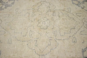 Muted Cream/Beige Antique Traditional 9'5X12'2 Kerman Persian Rug