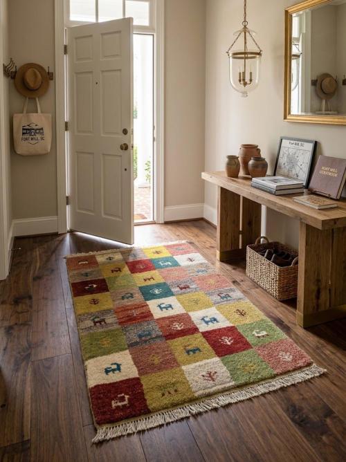 Multicolored Tribal Checkered 2X3 Gabbeh Persian Rug