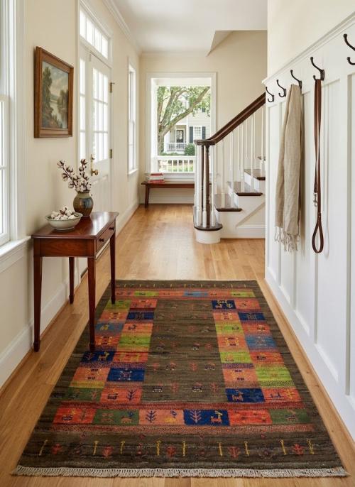 Brown Vintage Tribal 3'4X4'8 Gabbeh Persian Oriental Rug