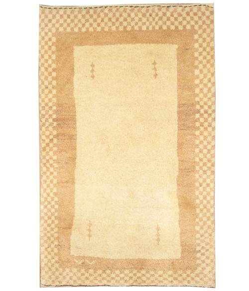 2'6 x 4'0 Hand Knotted Gabbeh Bordered Persian Wool Rug