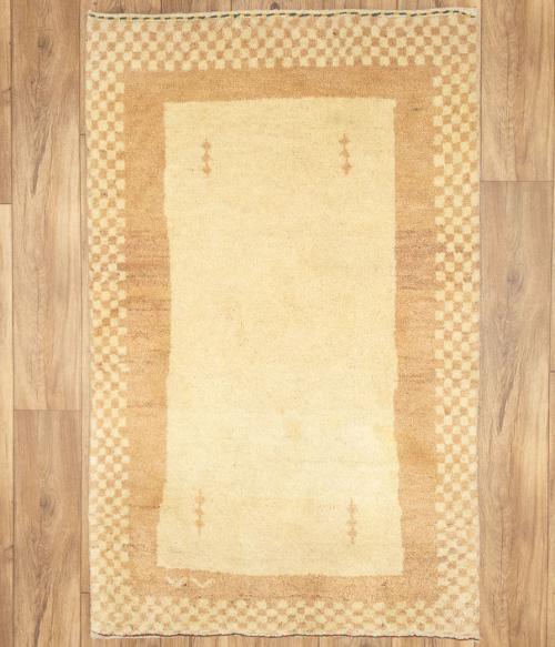 2'6 x 4'0 Hand Knotted Gabbeh Bordered Persian Wool Rug
