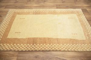 2'6 x 4'0 Hand Knotted Gabbeh Bordered Persian Wool Rug
