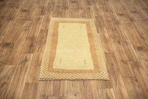 2'6 x 4'0 Hand Knotted Gabbeh Bordered Persian Wool Rug
