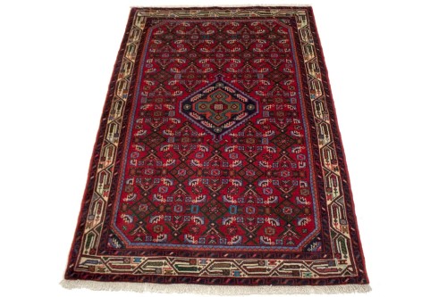 Vintage Tribal Red 3'7X5'4 Hamedan Persian Rug