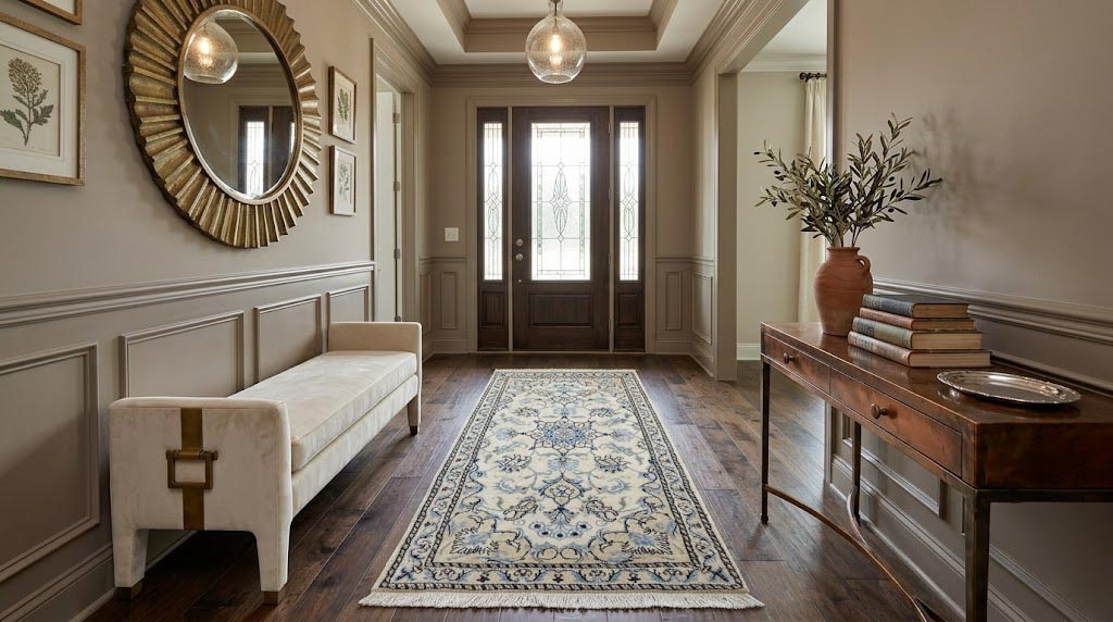 Cream Classic Floral 2'4X4'5 Nain Persian Rug - Image 3