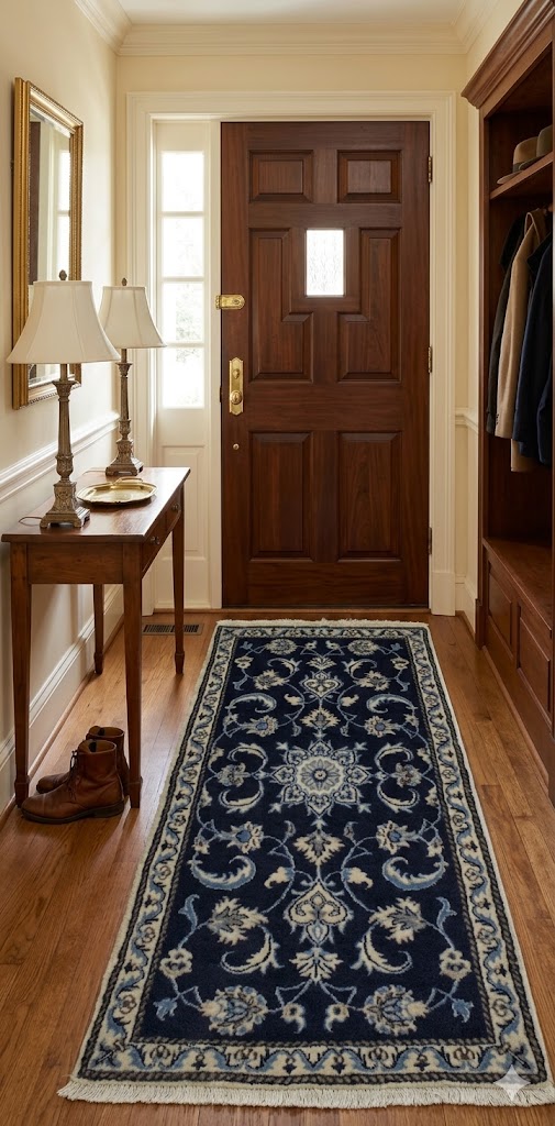 2'3 X 4'7 Navy Blue Hand Knotted Nain Persian Wool Rug - Image 2