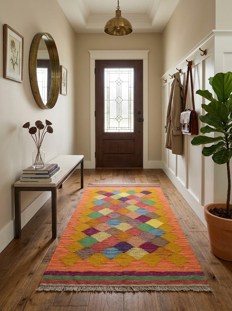 Multicolored Tribal 3X4 Kilim Persian Rug - Image 3