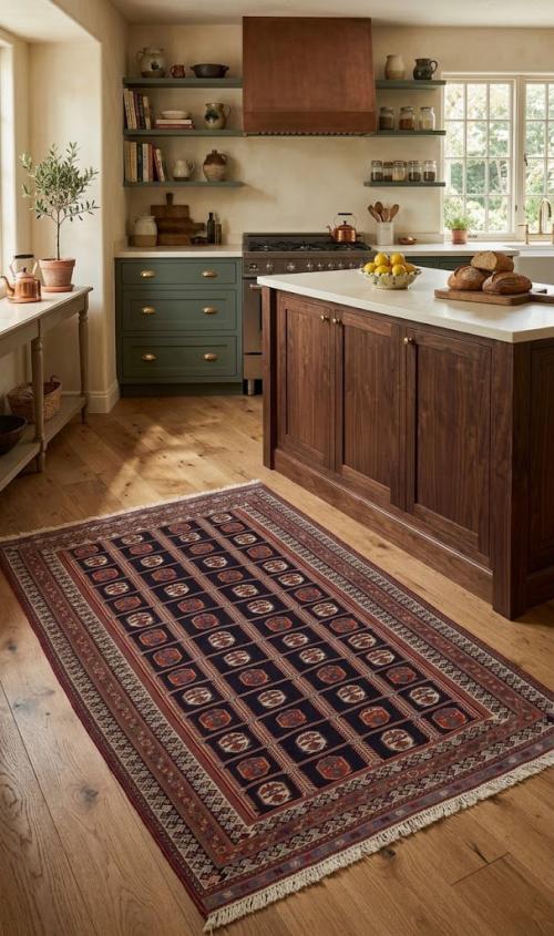 Purple-navy Tribal 4X7 Sumak Persian Rug