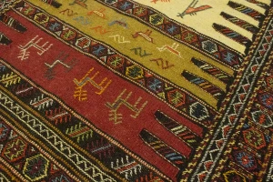 Golden Beige Tribal 3X6 Sumak Herati Persian Rug