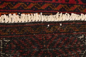 Vintage Red Tribal 3X6 Turkoman Balouch Persian Rug