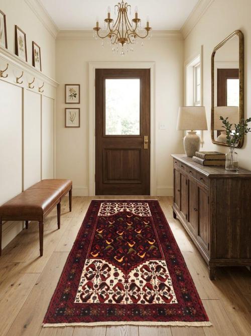 Vintage Red Tribal 3'2X5'4 Balouch Persian Rug