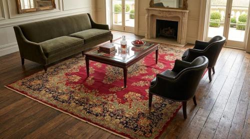 Antique Fuchsia Red Floral Classic 10X13 Kerman Persian Rug