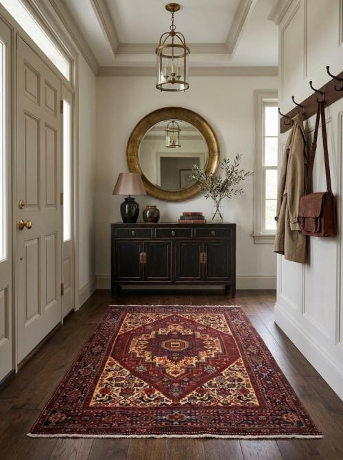 Vintage Rusty Red Geometric 3X5 Bidjar Persian Rug