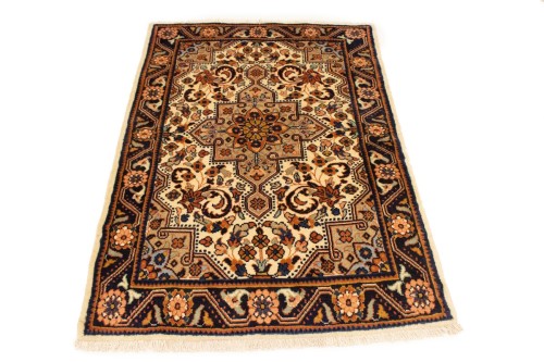 Vintage Cream Floral 3'5X4'9 Mahal Persian Rug