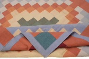 Multicolored Geometric Dhurrie 8X10 Indian Oriental Rug