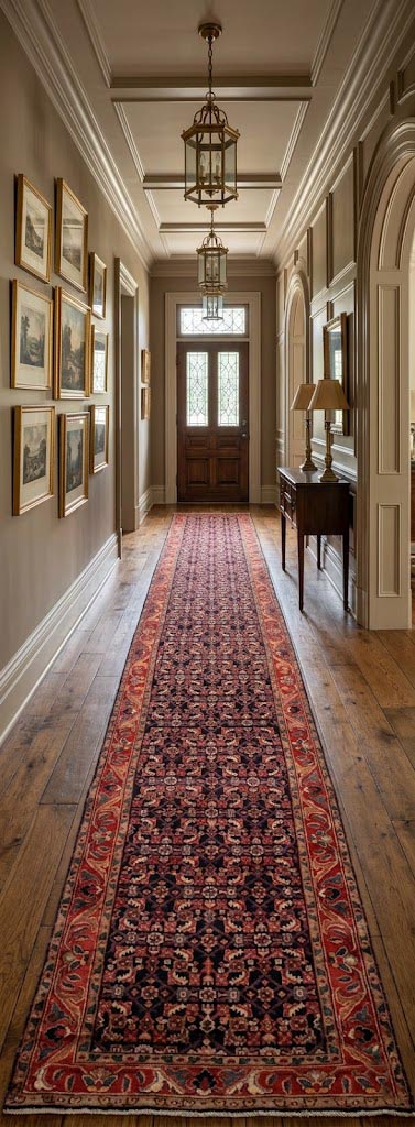 Semi Antique Tribal 4X14 Hossainabad Persian Runner Rug - Image 2