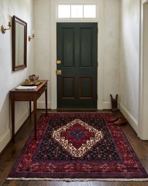 Vintage Geometric 4X5 Bidjar Persian Rug