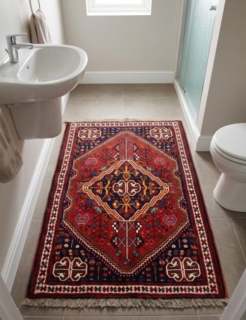 3'6 X 5'0 Red Hand Knotted Oriental Shiraz Wool Persian Rug