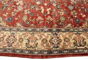Vintage Muted Red Floral 10X13'6 Mahal Persian Rug