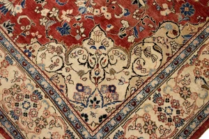 Vintage Muted Red Floral 10X13'6 Mahal Persian Rug