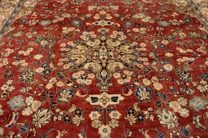 Vintage Muted Red Floral 10X13'6 Mahal Persian Rug
