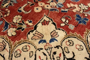 Vintage Muted Red Floral 10X13'6 Mahal Persian Rug