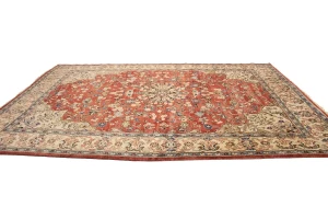 Vintage Muted Red Floral 10X13'6 Mahal Persian Rug